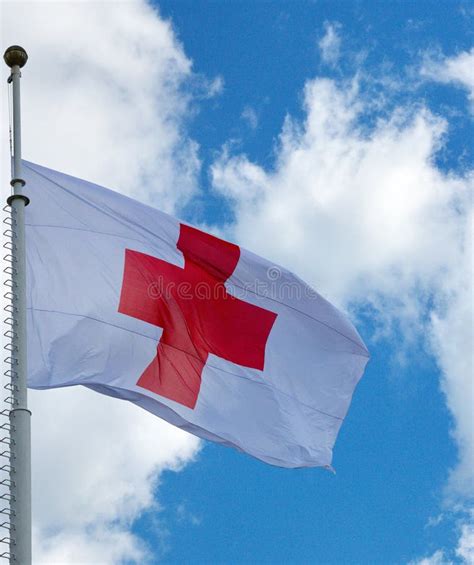 Red cross flag editorial stock image. Image of showing - 52384569