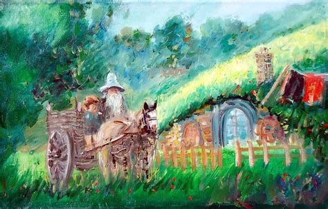 Frodo & Gandalf LOTR Canvas Print - Shire-Hobbiton Print - GaleriFoton