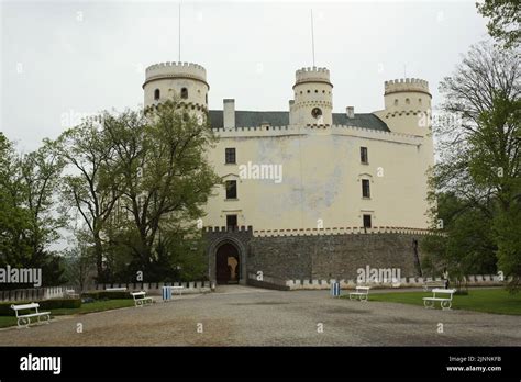 Facade of Orlik Castle Stock Photo - Alamy