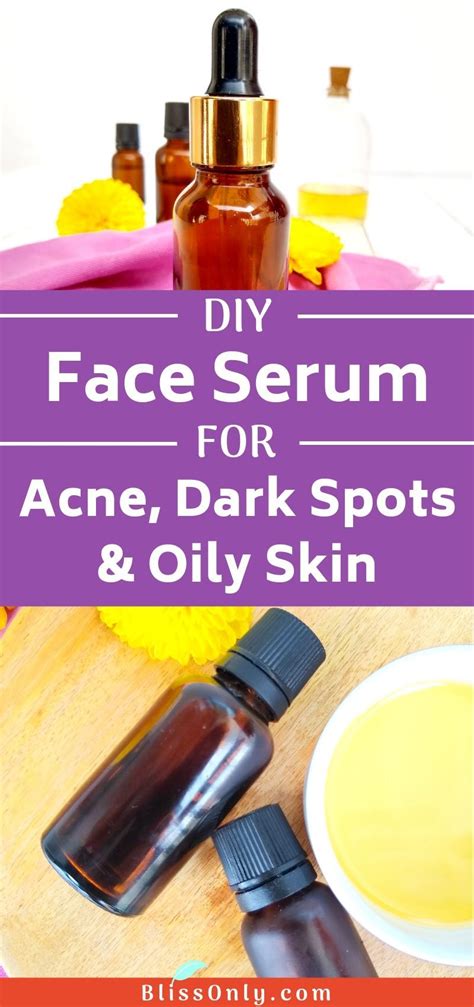 DIY face serum for acne, scars, dark spots and oily skin. It helps exfoliate the skin, reduce ...