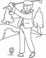 Boy Playing Golf Coloring Page  Free Printable Pages sketch template