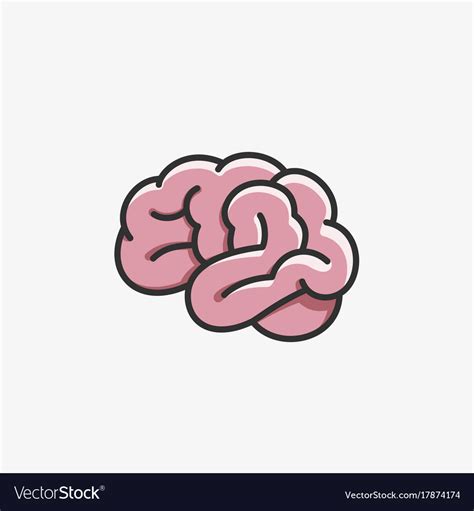 Brain icon cartoon style Royalty Free Vector Image