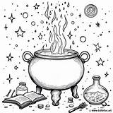 Witchs cauldron coloring Page Download Or Print For Free sketch template