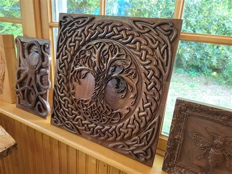 Celtic Tree of Life CNC Wood Carving - Etsy