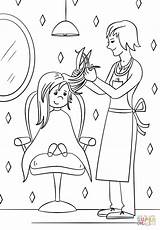 Hairdresser Coloring Page  Free Printable Pages Home sketch template