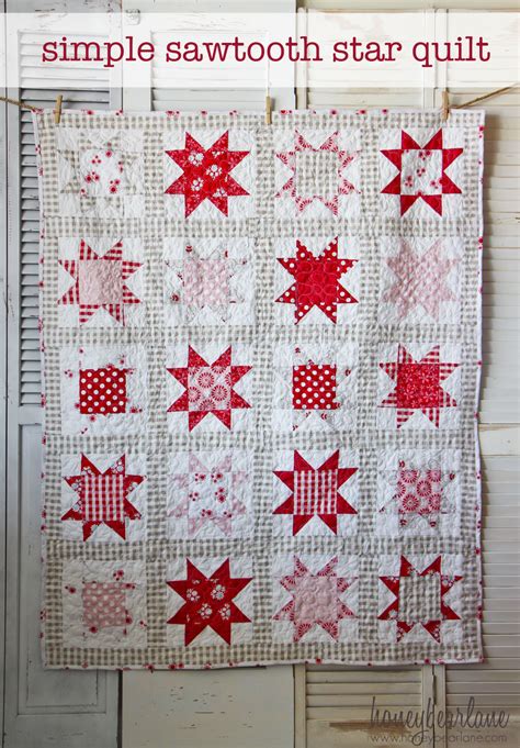 Simple Sawtooth Star Quilt Pattern - Honeybear Lane