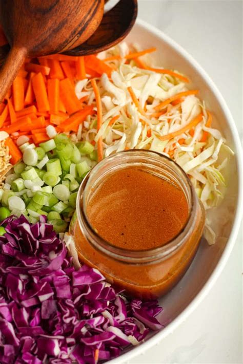 Crunchy Asian Cabbage Salad with Ramen Noodles - SueBee Homemaker