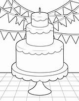 Thursday Coloring Page Birthday Cake  Pages sketch template