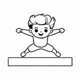 Download Boy Jumping On Balance Beam Coloring Pages Online  Creative sketch template