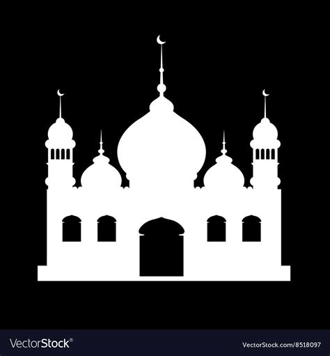 Silhouette of mosque Royalty Free Vector Image | Mosque silhouette, Mosque art, Mosque