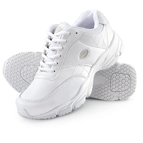 Women's Dickies® Slip - resistant Quilted Oxford Shoes, White - 204234, Work Boots at Sportsman ...