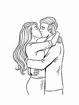 Coloring Pages Of Kissing sketch template
