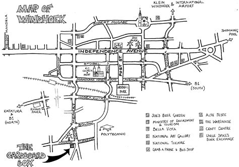 Windhoek Backpacker Map - Windhoek Namibia • mappery