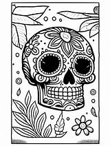 Sugar Skull Coloring Page · Creative Fabrica sketch template