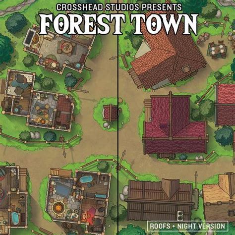 Map Pack Vol 8 - Forest Town | Roll20 Marketplace: Digital goods for online tabletop gaming