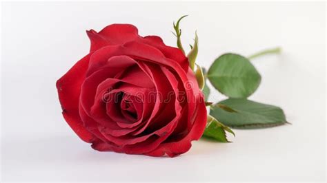 Single Red Rose on a Minimalist White Background Stock Illustration - Illustration of simple ...