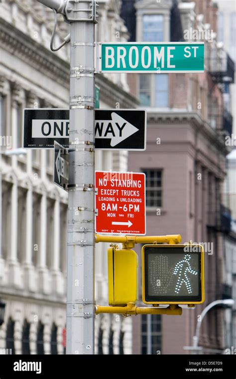 New York City street and traffic signs Stock Photo - Alamy