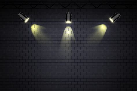 Free Vector | Brick wall with spot lights wallpaper