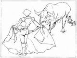 Bullfighting Pages Coloring sketch template