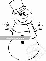 Snowman With Hat And scarf – Coloring Page sketch template