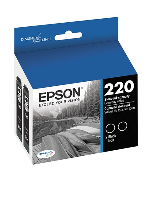 Epson 220, Black Ink Cartridges, 2 Pack (T220120-D2)