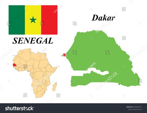Republic Senegal Capital Dakar Contour Map Stock Vector (Royalty Free) 1550029511 | Shutterstock