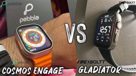 Firebolt Gladiator Vs Pebble Cosmos Engage Comparison ⚡🔥 | Apple Watch Ultra MASTERCOPY - YouTube