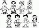 Children Around World Coloring Page sketch template