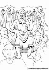 Jesus preaching coloring Page sketch template