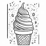 Ice Cream Cone Coloring Page · Creative Fabrica sketch template