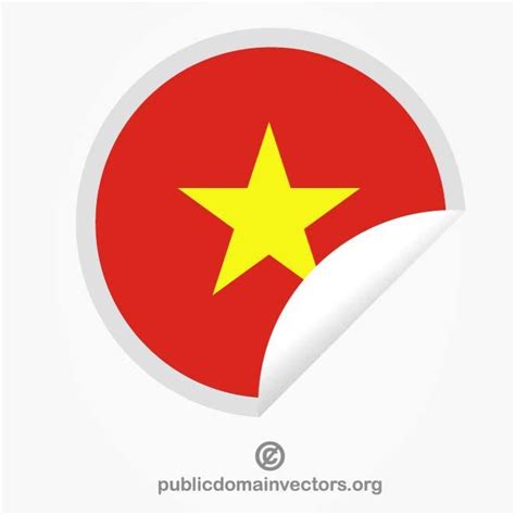 Flag of Vietnam on a sticker Royalty Free Stock SVG Vector and Clip Art