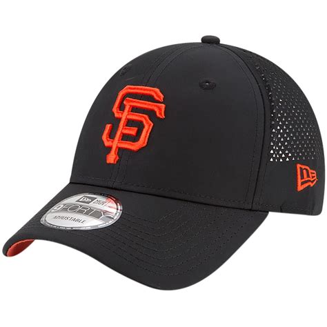 Men's San Francisco Giants New Era Black Perf Pivot 9FORTY Adjustable Hat