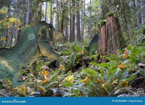 Dinosaurs Living in the Modern World Stock Photo - Image of coast, current: 281868880