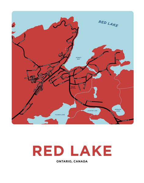 Red Lake, Ontario Map Print – Jelly Brothers
