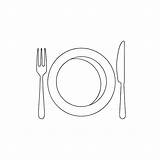 Premium Vector  Fork knife And Plate Line Art coloring Page sketch template
