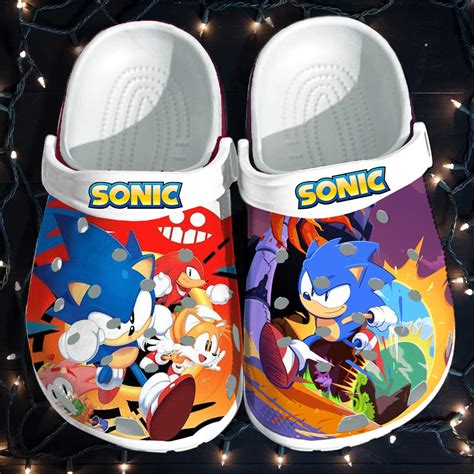 Sonic The Hedgehog Gift For Fan Classic Water Rubber Crocs Crocband Clogs, Comfy Footwear ...