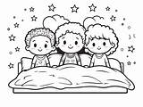 Sleepover Coloring For Kids  Page sketch template