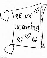 Easy Valentine Card coloring Page sketch template