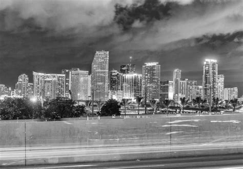 MIAMI, FL - FEBRUARY 27, 2016: City Skyline at Night. Miami Attracts 15 Million Visitors Every ...