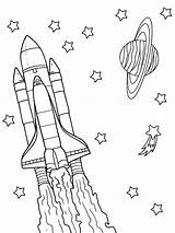 Space Shuttle And Saturn sketch template