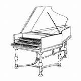 harpsichord Black And White 1674305 sketch template