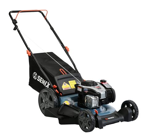 SENIX Gas Lawn Mower, 21-Inch, 140 cc 4-Cycle Briggs & Stratton Engine, 3-In-1 Push Lawnmower, 6 ...