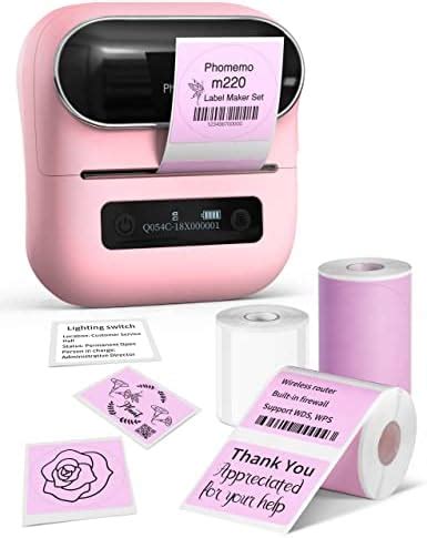 Phomemo M220 Label Maker, Label Printer Bluetooth Thermal Sticker Maker ...