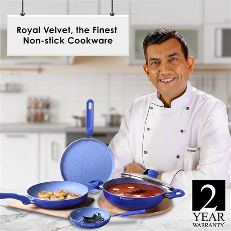 Royal Velvet Non-Stick 5Pc Cookware Set - Blue – Wonderchef