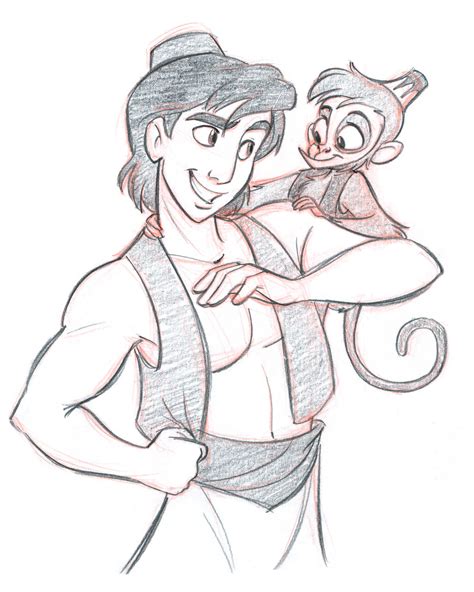 Aladdin and Abu sketch by tombancroft on DeviantArt