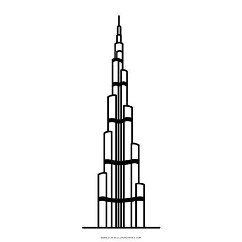 Burj Khalifa Dubai Coloring Page - Ultra Coloring Pages | Khalifa dubai ...