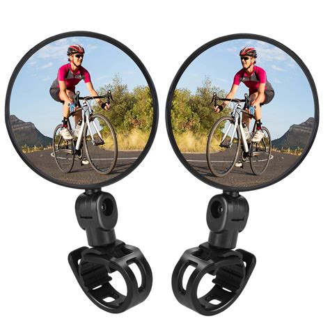 TAGVO Bike Mirrors, 2pcs Bicycle Cycling Rear View Mirrors Adjustable ...