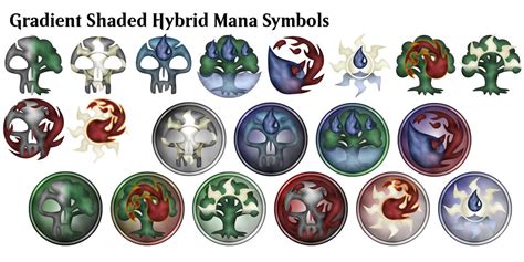 MTG Gradient Shaded Hybrid Mana Symbols by ALifeInColours on DeviantArt