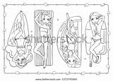 Vector Coloring Book Fashion Girls Bikinis vector De Stock Libre  sketch template