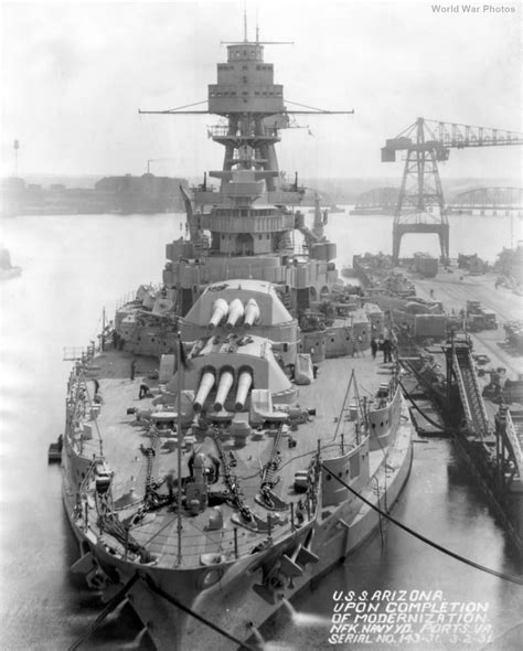 USS Arizona during modernization 2 | World War Photos